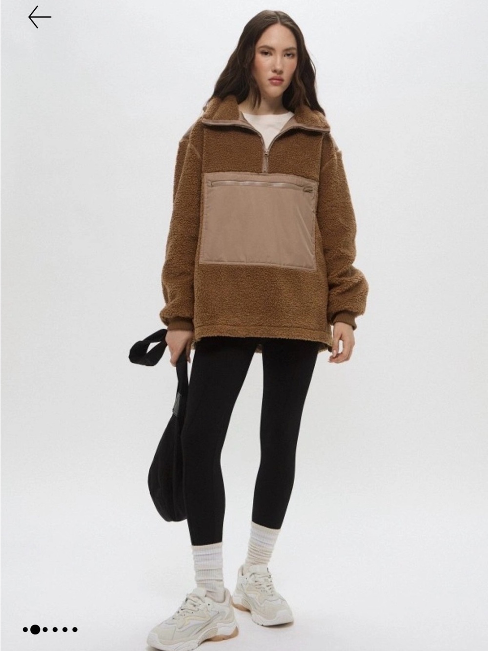 Limited Edition Brown Sherpa Half-Zip Pullover Sweater